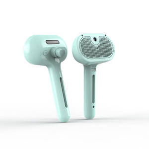 Brosse pour animaux de compagnie en acier inoxydable et ABS durable avec bouton de pulvérisation, peigne vapeur écologique 2-en-1 pour l'élimination des poils et le nettoyage - Product Image 1