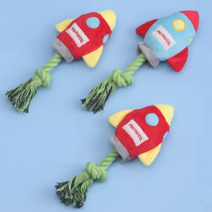 Juguete de Peluche para Perros, Diseño de Cohete Pequeño con Nudos de Algodón, Resistente a las Mordidas, Interactivo, Venta al Por Mayor - Product Image 4