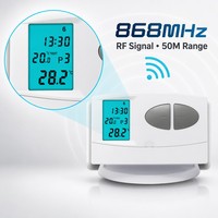 Thermostat de chambre d'hôtel portable et flexible, programmable sur 7 jours, 6 périodes, sans fil RF 868 MHz, contrôle de chaudière à gaz, protection de la pompe