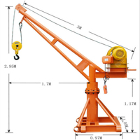 Grue de levage miniature flexible rotative pratique et portable, mini-grue de levage de 1500 kg
