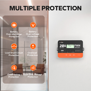 최대 입력 전력 340W/12V 680W/24V LCD 화면 디스플레이 시스템 전압 20 암페어 PWM 태양열 충전 컨트롤러 12V/24V - Product Image 4