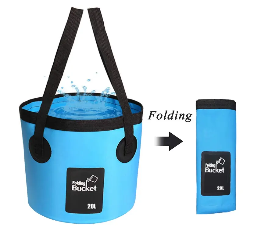 Collapsible Bucket,Camping Water Storage Container 20 L (5 Gallon) Portable Folding Bucket for Traveling Hiking Fishing Boating
