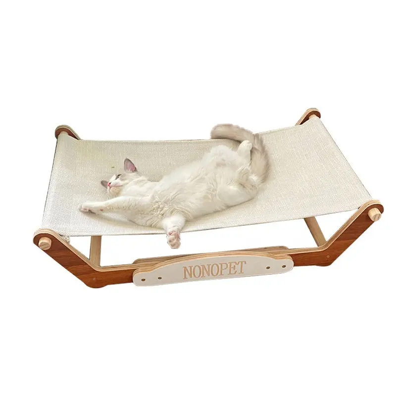 Nouveau design de balançoire en bois pour chat avec siège de repos en forme de lune, lit hamac Kitty, meubles pour chat, cadeau