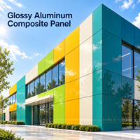 Panneau composite en aluminium brillant de couleur personnalisée avec revêtement PE, 4x8 pieds, plaque ACP pour la décoration de hall d'hôtel