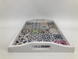 Plateau de service de bureau en bois, décor bohème, <span class=keywords><strong>arabe</strong></span>, imperméable, peinture acrylique, Sublimation, décoratif, tendance - Product Image 4