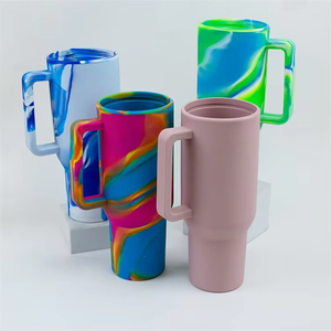 Gobelet personnalisé 16oz, plusieurs spécifications, logo personnalisé, réutilisable, sans BPA, incassable, mélange de couleurs, plastique et silicone, pour bière et vin - Product Image 5
