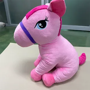 Nice Gifts Cartoon Animal Doll Funny Little Pink Horse Soft Plush Toy For Kids