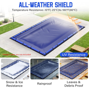 Bâche de piscine rectangulaire en PVC PE 18 x 36 pieds, imperméable, installation facile, résistante au froid et aux UV, pour la protection des piscines hors saison - Product Image 6
