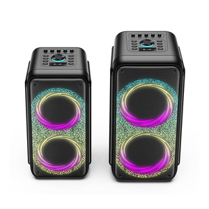 <b>Wireless</b> Karaoke Speaker Dual Speakers <b>Bluetooth</b> Portable With <b>Microphone</b> Colorful Led Light Outdoor Fitness Use - Product Image 3