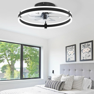 Trần người hâm mộ với đèn và điều khiển từ xa hiện đại Flush núi LED fan <span class=keywords><strong>Light</strong></span> Đèn chùm quạt trần cho phòng ngủ - Product Image 6