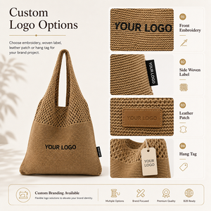 Bolso de Hombro de Punto Jacquard Personalizado con Etiquetas Tejidas para el Mercado de Promoción Norteamericano, Bolso de Regalo Ligero - Product Image 5