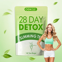 Thé vert détoxifiant Detox Slim, kit de thé détoxifiant de 28 jours, détoxifiant à base de plantes pour la perte de poids, le métabolisme et l'énergie