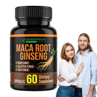 Capsules de racine de Maca 10000mg OEM, complément énergétique naturel pour hommes et femmes, amélioration des performances, réduction du stress, capsules de ginseng