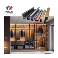 Cadre de porte en verre en aluminium série 6000 découpé sur mesure, design moderne pour armoire et placard, profilés en aluminium série 6000