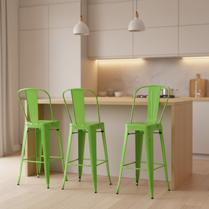 Tabouret de bar moderne en métal, chaise haute de bar, chaise de bar rouge en fer, chaises industrielles, tabouret pouvant être transformé en table - Product Image 4