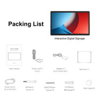 Pantalla Táctil Digital Ultrafina de 15.6 Pulgadas AT156S para Montaje en Pared, con NFC y PoE Opcionales, Android 14, 2+32GB, Pantalla Comercial