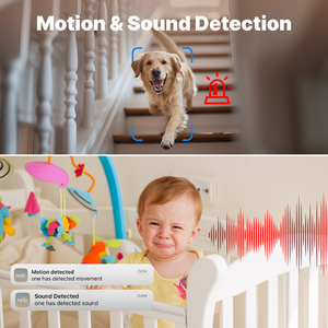 Telecamera di Sicurezza WiFi Tuya Smart Home per Bambini e Animali Domestici con Schermo LCD da 4,5 Pollici, <span class=keywords><strong>Zoom</strong></span> PTZ, Sensore di Temperatura e Ninna Nanna - Product Image 6