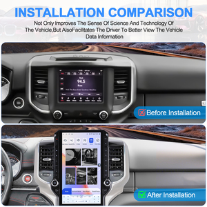 Radio multimedia Android para coche NaviHua con pantalla táctil de 14.5 pulgadas, nueva versión mejorada, para Dodge RAM Truck 2019-2023, con Carplay y monitor. - Product Image 3