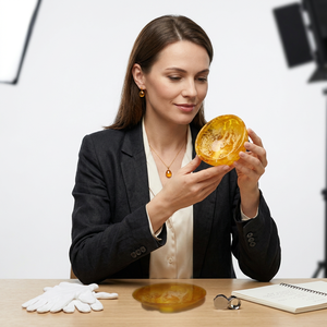 Bol en résine fait main, ambre poli, design moderne, pour servir des aliments, offrir en cadeau - Product Image 1