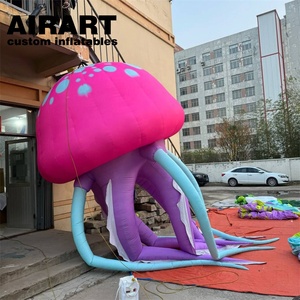 Gran suspensión decoración mascota medusas amarillas inflables, adornos de globos de medusas marinas inflables