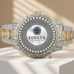 Montre de luxe pour homme en acier inoxydable, boîtier analogique mécanique, cadran en cristal violet, style hip-hop, pour LOISTA JEWELS - Product Image 3