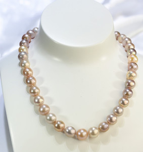 Collar de perlas naturales y auténticas de agua dulce para mujer, joyería de regalo <span class=keywords><strong>multicolor</strong></span> de 11-12mm, venta al por mayor - Product Image 3