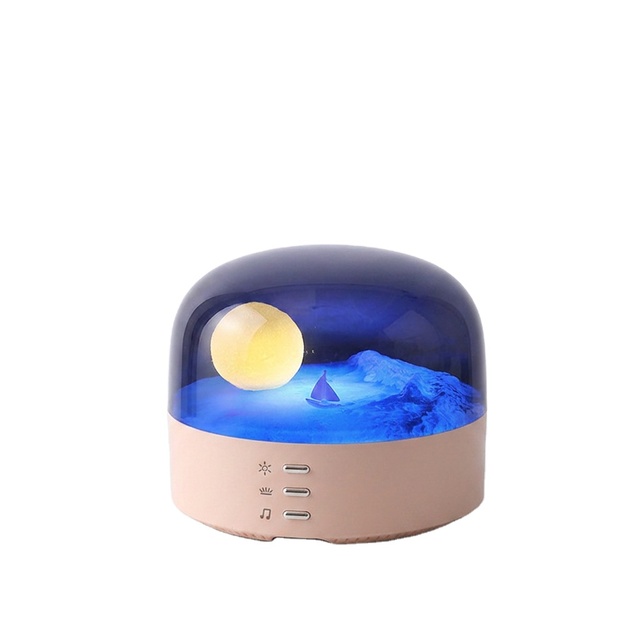 Rechargeable Luna Night Light Touch Control Room Decor Moon Table Lamp Speaker Muslims Learn Quran Touch Lunar Lamp Speaker