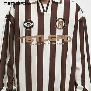 Fabricante de Ropa Urbana Premium, Camisetas Polo de Manga Larga para Hombre, Estilo Deportivo Informal, con Estampado de Letras y Bloques de Color - Product Image 3