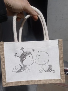 <span class=keywords><strong>Jute</strong></span> matériel bijoux paintable paquet sac <span class=keywords><strong>toile</strong></span> bricolage <span class=keywords><strong>peinture</strong></span> sacs à provisions réutilisables - Product Image 5