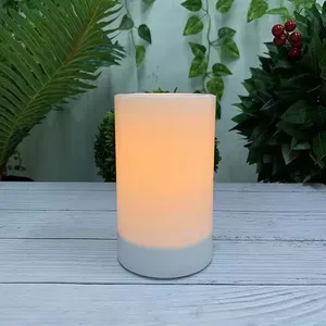 Outdoor Decorative Rechargeable Amber Flickering Flameless Led Solar Candles Lights