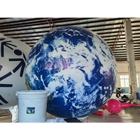 Décoration publicitaire de fête de scène de mariage grand ballon gonflable flottant de lune planètes Globe Earth avec lumière LED
