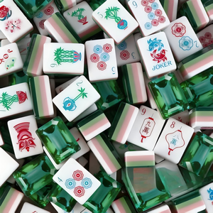 Tuiles de Mahjong Américain 2026 en acrylique à quatre couches, motif cristal vert, nouvelle collection transfrontalière - Product Image 2