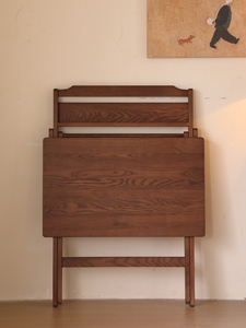 Escritorio Plegable de Madera Maciza de Fresno Blanco Estilo Vintage para Apartamentos Pequeños, Oficina en Casa, Escritura - Product Image 4