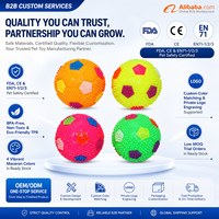 Jouet pour chien YIDUO en gros : balle de football lumineuse et couineuse à picots, en TPR, élastique, pour le nettoyage des dents, à mâcher, pour chiots et chiens de petite et moyenne taille, pour les molaires
