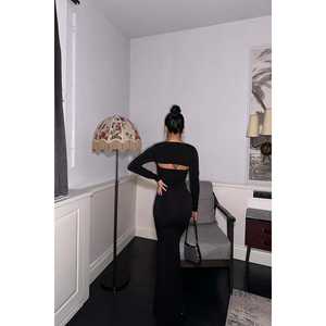 Robe de soirée noire Amy à nouer - Product Image 1