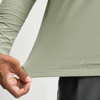 Camiseta Deportiva de Manga Larga para Hombre, de Secado Rápido, Etiqueta Privada, Corte Regular, para Gimnasio y Fitness