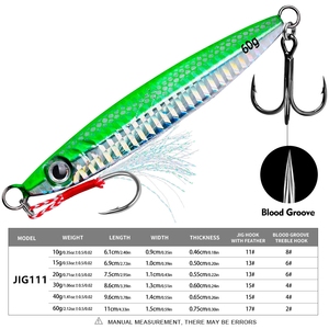 In alto a destra JIG111 10g ~ 60g di acqua salata Jigging esca in metallo per pesca in acque profonde <span class=keywords><strong>esche</strong></span> per pesca - Product Image 5
