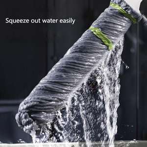 Trapeador Mágico Giratorio 2 en 1 con Mango Largo Herramienta de Limpieza para Pisos Mopa de Microfibra Autoescurrible - Product Image 4