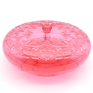 Candy <b>Box</b> <b>Round</b> Plastic 1-3L Dustproof Rotating With Compartment For Wedding Home Use Eco-Friendly Pink Red Yellow Gray - Product Image 3