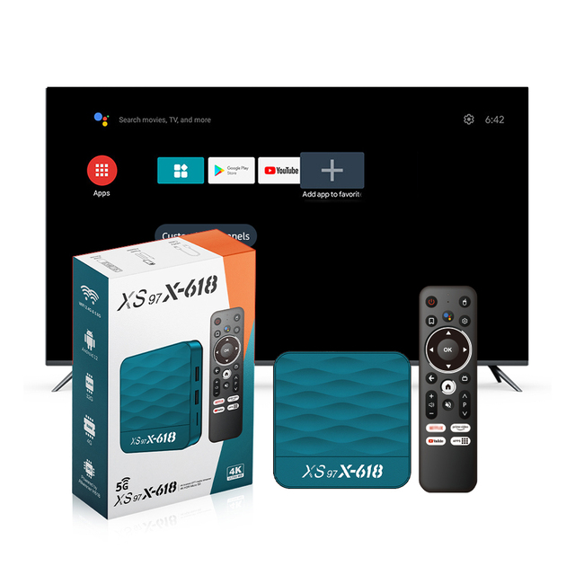 XS97 X-618 2024 Android TV Box 4GB 32GB 1080P 4K 8K Private Mode HDR10+ BT 5.0 USB 2.0 Set Top Box