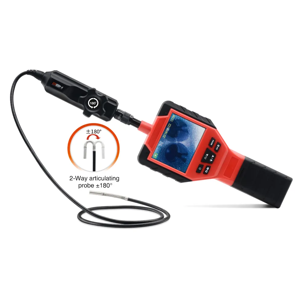 Endoscope Camera QBH HD 6mm Two Way Articulating Waterproof IP67 Industrial Borescope Engine Check Inspection Camera
