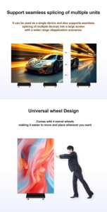 Affiche LED pliable à trois volets, affichage intelligent couleur pleine résolution, signalisation numérique publicitaire intérieure <span class=keywords><strong>HD</strong></span>, panneau mobile sur pied - Product Image 3