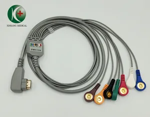 Precio de fábrica Holter ECG Cable DMS 7 Leadwires Snap Tipo IEC Estándar