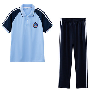 Nouveaux uniformes d'école et de classe d'été pour les élèves du premier cycle du secondaire et du primaire et les hauts de sport à manches courtes - Product Image 2