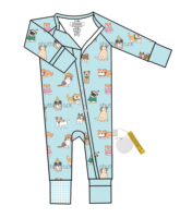 Combinaison élégante pour bébé avec fermeture éclair, manches longues, imprimé animalier aquarelle safari