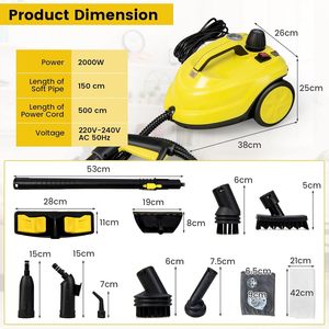 Limpiador <span class=keywords><strong>a</strong></span> <span class=keywords><strong>Vapor</strong></span> <span class=keywords><strong>Multifuncional</strong></span> Profesional de Alta Temperatura, Eléctrico y Portátil para Uso <span class=keywords><strong>en</strong></span> Exteriores, Hogar, Hoteles y Limpieza de Automóviles - Product Image 1