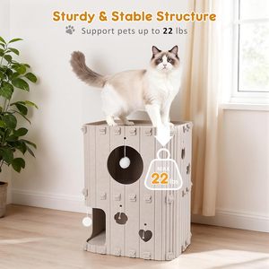 Grande Niche Fermée pour Chat – Feutre Polyester Durable, Pliable et Résistant aux Griffures pour Maisons Multi-Chats - Product Image 6