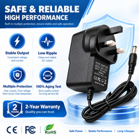 Adaptateur secteur certifié ROHS avec prise britannique personnalisée, AC100-240V DC 12V 1A, alimentation universelle à brancher pour LED CCTV