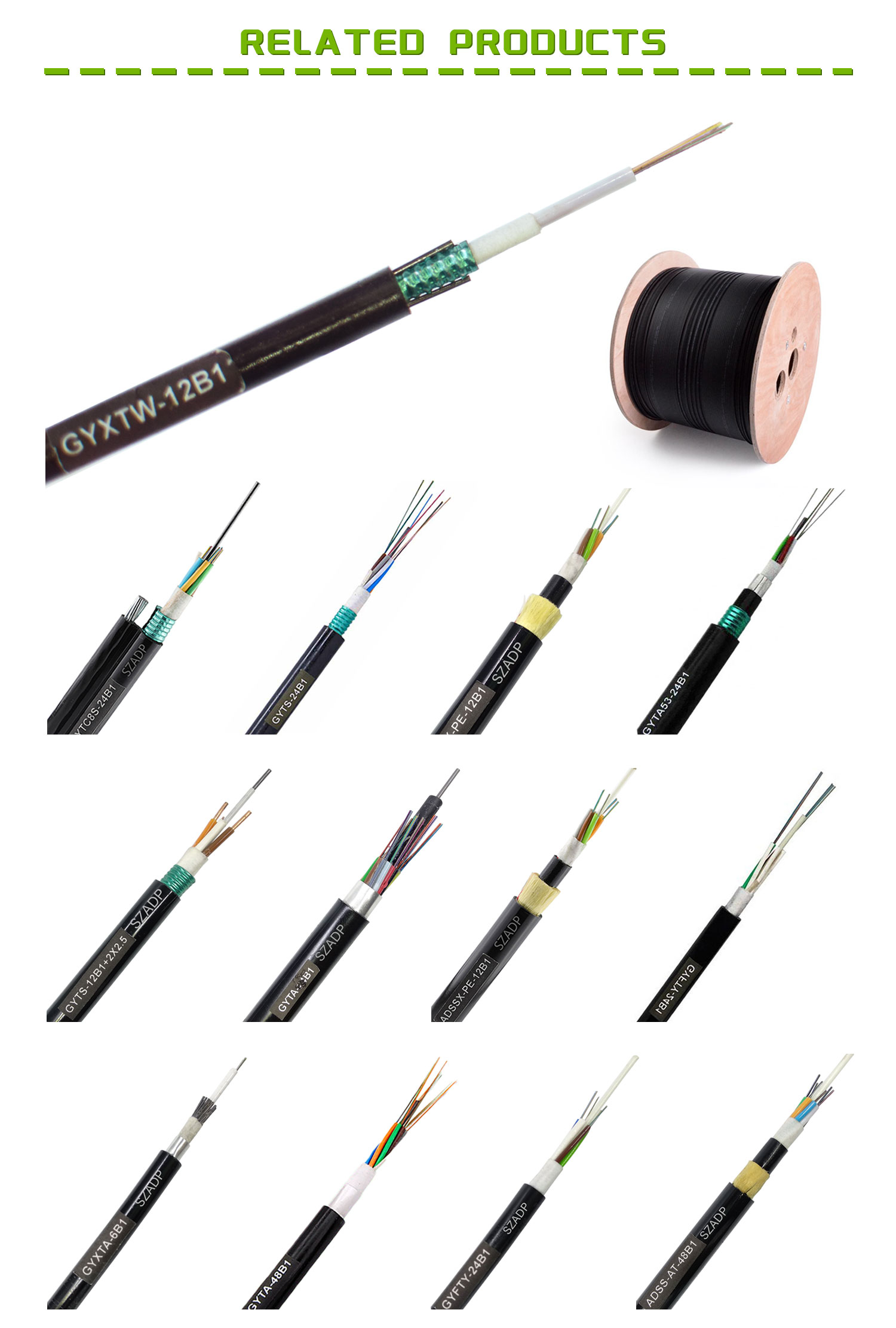 Duct Aerial Aluminum Tape Core FTTH Fiber Optic Cable 2-288cores TUV RoHS