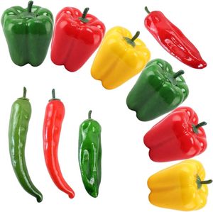 Pimientos Artificiales Realistas, Simulación de Vegetales, Coloridos, Rojos, Verdes, Amarillos, para Decoración del Hogar y Cocina - Product Image 6